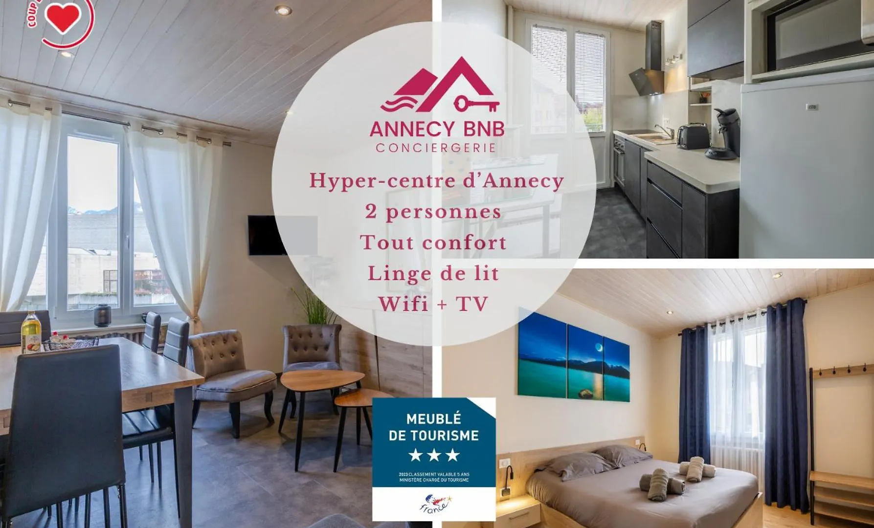 Ferienwohnung Le President: Cosy T2, 2 A 4 Pers, Plein Centre Annecy 0*,  Frankreich